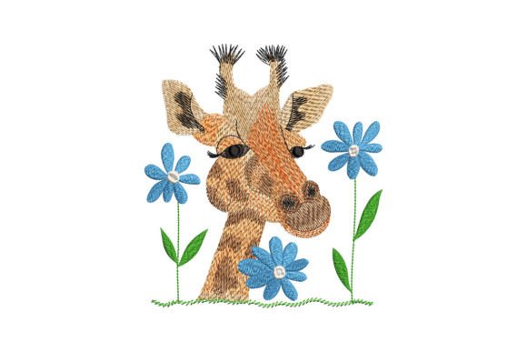 Adorable Giraffe Embroidery Design