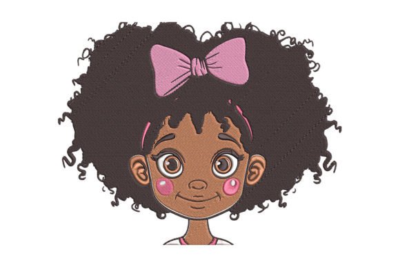 Cute Black Girl Embroidery File